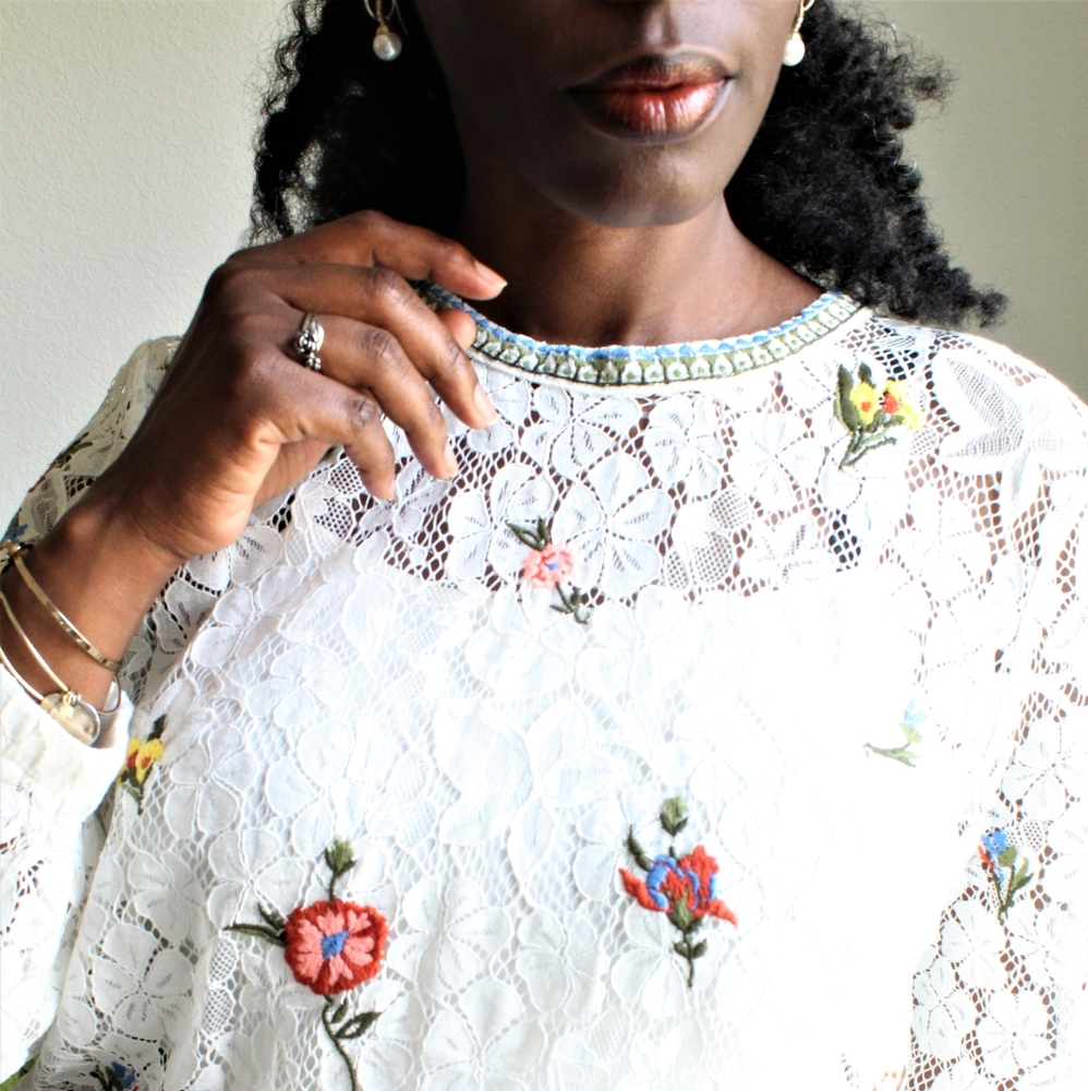 ITEM SOLD! Loft Sweet Lace Floral Print Blouse